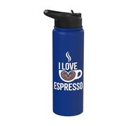 I Love Espresso Coffee Cup Heart Latte Espresso Stainless Steel Insulated Water Bottle