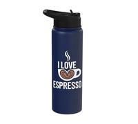 I Love Espresso Coffee Cup Heart Latte Espresso Stainless Steel Insulated Water Bottle