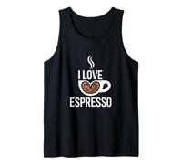I Love Espresso Coffee Cup Heart Latte Espresso Tank Top