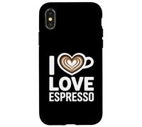 I Love Espresso Heart Cup Coffee Lover Espresso Case for iPhone X/XS