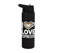 I Love Espresso Heart Cup Coffee Lover Espresso Stainless Steel Insulated Water Bottle