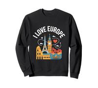 I Love Europe Eiffel Tower Big Ben Colosseum Sweatshirt