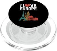 I Love Europe Iconic Landmarks Style PopSockets PopGrip for MagSafe