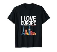 I Love Europe Iconic Sights Enthusiast Value Graphic T-Shirt