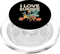I Love Europe Map Lovers Travel Explorers PopSockets PopGrip for MagSafe