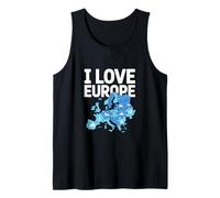 I Love Europe Puzzle Map Adventure Tank Top
