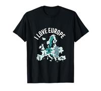 I Love Europe Puzzle Map Architecture T-Shirt