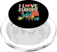I Love Europe Travel Map Graphic Tee PopSockets PopGrip for MagSafe