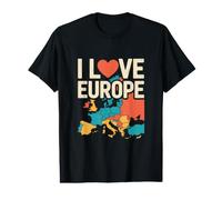I Love Europe Travel Map Graphic Tee Value Graphic T-Shirt