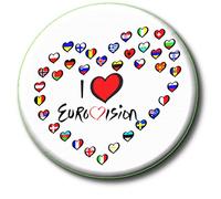 " I LOVE EUROVISION " - EUROVISION SONG CONTEST BADGE - I LOVE HEART EUROVISION - Button Badge - 55 MM/2.2" Diameter