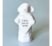 I Love Ewe So Much | Porcelain Sheep & Heart | Little Gift | Cracker Filler