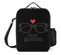I Love Eye Glasses Insulated Lunch Bag for Men Women Reusable Soft Lunchbox Portable Tote Bags for Office Work Picnic