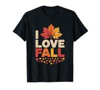 I Love Fall Autumn Leaves Seasonal Vibes T-Shirt