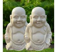 I LOVE FANCY DRESS 12" Fat Buddha Statues - 2 Pack - Decorative Polyfoam Ornaments in Gift Box - Zen Home Décor Figurines for Indoors or Garden Display