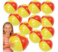 I LOVE FANCY DRESS 12 Pack Of Beach Balls 16" (40cm) - Inflatable Colourful Toy for Kids & Adults - Perfect for Beach, Pool, Holidays, Parties & Summer Fun
