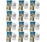 I LOVE FANCY DRESS 12x Halloween Mugs Colouring Set with 48 Crayons - Fun Kids DIY Colouring Activity, Reusable Trick or Treat Gift, Creative Halloween Party Favour & Arts and Crafts Kit