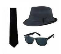 I Love Fancy Dress 3 Piece Blues Costume Set in Black | Size: Large I Love Fancy Dress Black Large