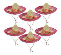 I LOVE FANCY DRESS 6 Pack Red Mexican Sombrero - Red Sombreros In Pack Of 6 - Perfect for Themed Parties