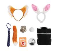 I Love Fancy Dress 9 Pcs Nick & Judy Couples Costume | Size: Medium I Love Fancy Dress Multicolor Medium