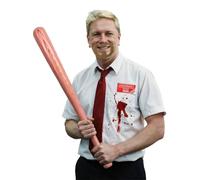 I LOVE FANCY DRESS Adult Zombie Halloween Costume Accessory Set - Bat, Blood, Badge, Tie & Beard