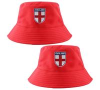 I LOVE FANCY DRESS Adults England Bucket Hat Red - Embroidered Patch Supporter Hat, Unisex Fit - St George's Cross Football Fan Hat for Match-Day, Fan Zone & Pub Garden Funny Hats