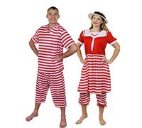 I LOVE FANCY DRESS Adults Victorian Bathers Couples Costumes - His and Hers 1920s Swimsuit Victorian Bathing Suit Costume (Small - X-large)