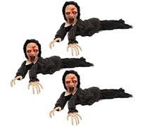 I LOVE FANCY DRESS Animatronic Crawling Zombie Halloween Decoration - Red Light up Eyes & Sound Effects - Wailing Zombie Prop with Motorised Arms - Halloween Props - Pack Of 3