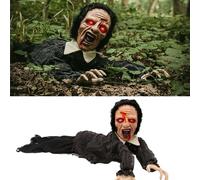 I LOVE FANCY DRESS Animatronic Crawling Zombie Halloween Decoration - Red Light up Eyes & Sound Effects - Wailing Zombie Prop with Motorised Arms - Halloween Props - Pack Of 1