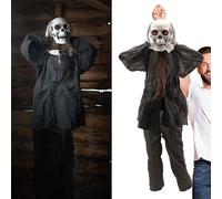 I LOVE FANCY DRESS Animatronic Skeleton 110cm 43" Halloween Decoration - Red Light up Eyes & Sound Effects - Removes Head - Halloween Props - Pack Of 1