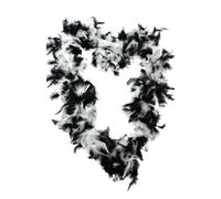 I Love Fancy Dress Black & White Mixed Feather Boa - 65g | Size: 12 Pack I Love Fancy Dress Black 12 Pack