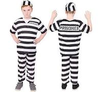 I Love Fancy Dress Black & White Prisoner Costume | Size: Small I Love Fancy Dress Black Small