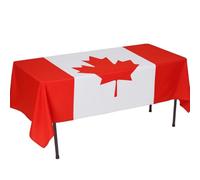 I LOVE FANCY DRESS Canada Flag Tablecloth - Pack of 1 - 5ft x 3ft Polyester Table Cloth with Bold Maple Leaf Print - Canada Day, Patriotic Events & Canadian Themed Party Décor