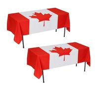 I LOVE FANCY DRESS Canada Flag Tablecloth - Pack of 2 - 5ft x 3ft Polyester Table Cloth with Bold Maple Leaf Print - Canada Day, Patriotic Events & Canadian Themed Party Décor
