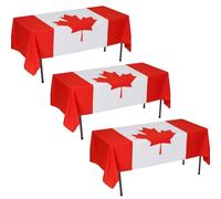 I LOVE FANCY DRESS Canada Flag Tablecloth - Pack of 3 - 5ft x 3ft Polyester Table Cloth with Bold Maple Leaf Print - Canada Day, Patriotic Events & Canadian Themed Party Décor