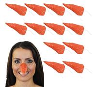 I LOVE FANCY DRESS Carrot Nose Accessory - Orange Carrot Nose on Elasticated String - One Size - Perfect for Snowman Christmas Costumes or Scarecrow Costumes - Pack Of 3