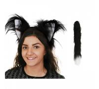 I Love Fancy Dress Cat Set - Black Ears & Thin Tail | Size: 1 Pack I Love Fancy Dress Black 1 Pack