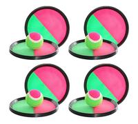 I LOVE FANCY DRESS Catch Ball Set - 4 Sets - 2x Green & Pink Hook & Loop Mits and Matching Ball - Fun Summer Garden Beach Game