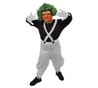 I LOVE FANCY DRESS Child's Factory Worker Set - Large - Brown Long-sleeved Top and White Dungarees - Perfect for Any Event
