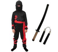 I LOVE FANCY DRESS Child's Ninja Costume Set - Black Top & Trousers