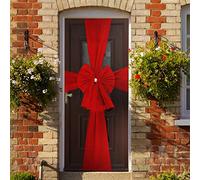 I LOVE FANCY DRESS Christmas Door Bow - Large Red Decoration with Diamante Detail - Xmas Wedding Celebration Baby Shower - Festive Season House Decoration (Pack of 1)