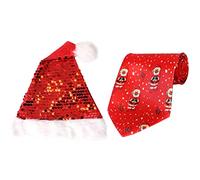 I LOVE FANCY DRESS Christmas Hat & Tie Combo. Red Sequin Xmas Hat + Red Ho Ho Ho! Festive Tie. Funny Stocking Filler for Men. Funny Secret Santa Gift for Men. Men's One Size Christmas Accessory.