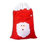 I LOVE FANCY DRESS Christmas Santa Sack Large 90cm - Pack of 6 - Father Christmas Sack with Santa Claus Face, Gift Present Bag Red