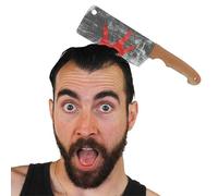 I LOVE FANCY DRESS Cleaver Through Head Headband Funny Halloween Prop - Perfect Halloween Accessory