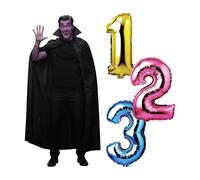 I Love Fancy Dress Count Von Count Costume & 1, 2, 3 Balloons I Love Fancy Dress Multicolor