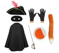 I Love Fancy Dress Deluxe Cat Bandit Costume - with Sword, Face Paint, Tail & Gloves in Black I Love Fancy Dress Black