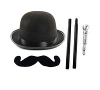 I Love Fancy Dress Detective Accessory Set - 3 Pcs - Hat, Tash & Cane | Size: Large I Love Fancy Dress Multicolor Large