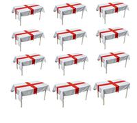 I LOVE FANCY DRESS England Flag Tablecloth 5ft x 3ft - 12 Pack - St George’s Cross Polyester Table Cover for Street Party, Football Events, BBQs, King’s Coronation Decor