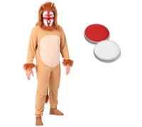 I LOVE FANCY DRESS England Lion Costume & Red/White Face Paint - DOLLANI