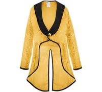 I LOVE FANCY DRESS Gold Sequin Tailcoat - Medium - Adult Women's Classic Sequin Tailcoat Costume with Gold Buttons and Black Piping - Perfect for Dance Shows and Stage Shows