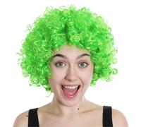 I Love Fancy Dress Green Curly Wig | Size: 3 Pack I Love Fancy Dress Green 3 Pack